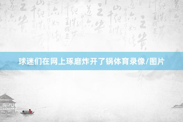 球迷们在网上琢磨炸开了锅体育录像/图片