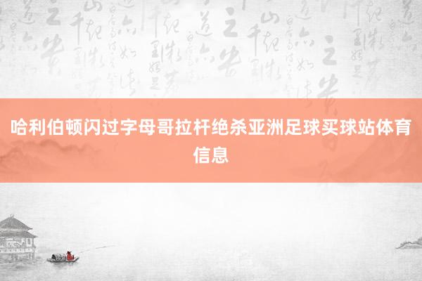 哈利伯顿闪过字母哥拉杆绝杀亚洲足球买球站体育信息