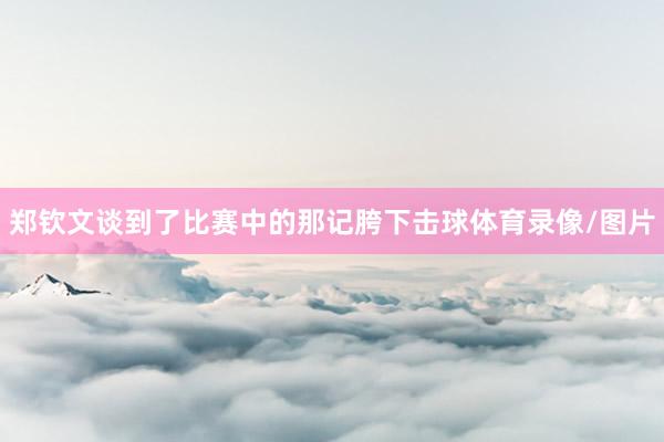 郑钦文谈到了比赛中的那记胯下击球体育录像/图片