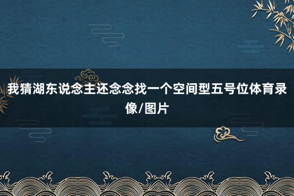 我猜湖东说念主还念念找一个空间型五号位体育录像/图片