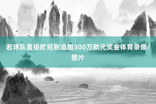 若球队晋级欧冠则追加300万欧元奖金体育录像/图片
