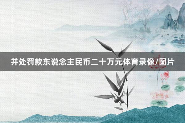 并处罚款东说念主民币二十万元体育录像/图片