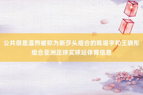 公共很是温煦被称为新莎头组合的陈垣宇和王晓彤组合亚洲足球买球站体育信息