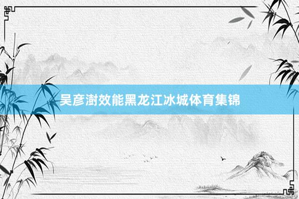 吴彦澍效能黑龙江冰城体育集锦