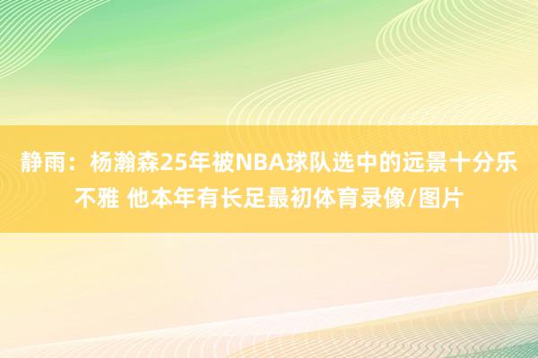 静雨：杨瀚森25年被NBA球队选中的远景十分乐不雅 他本年有长足最初体育录像/图片