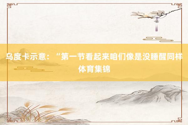 乌度卡示意：“第一节看起来咱们像是没睡醒同样体育集锦