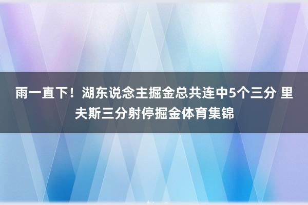 雨一直下!湖东说念主掘金总共连中5个三分 里夫斯三分射停掘金体育集锦