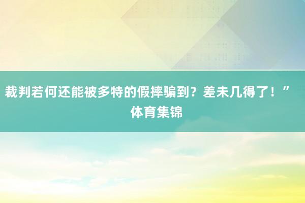 裁判若何还能被多特的假摔骗到?差未几得了!” 体育集锦