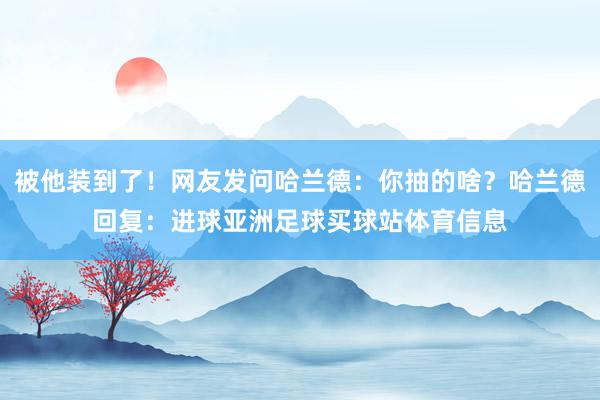 被他装到了！网友发问哈兰德：你抽的啥？哈兰德回复：进球亚洲足球买球站体育信息