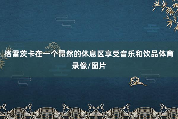 格雷茨卡在一个昂然的休息区享受音乐和饮品体育录像/图片