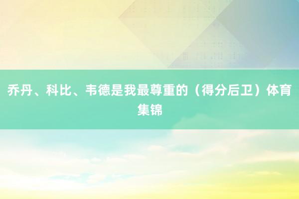 乔丹、科比、韦德是我最尊重的（得分后卫）体育集锦