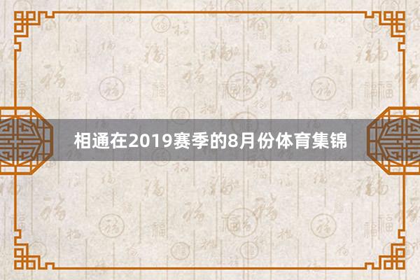 相通在2019赛季的8月份体育集锦