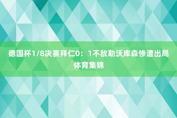 德国杯1/8决赛拜仁0:1不敌勒沃库森惨遭出局体育集锦