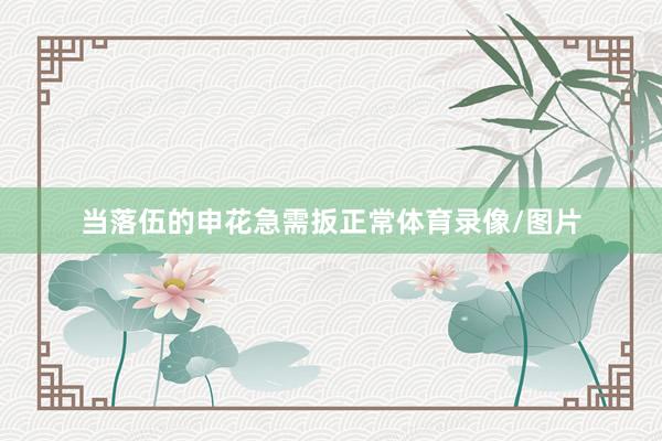 当落伍的申花急需扳正常体育录像/图片