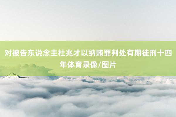 对被告东说念主杜兆才以纳贿罪判处有期徒刑十四年体育录像/图片